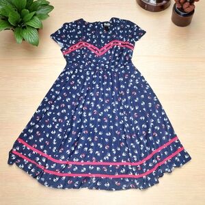 Torrid Retro Chic Navy Pin Up Anchor Dress Womens 20 Sweetheart Neck Fit Flare